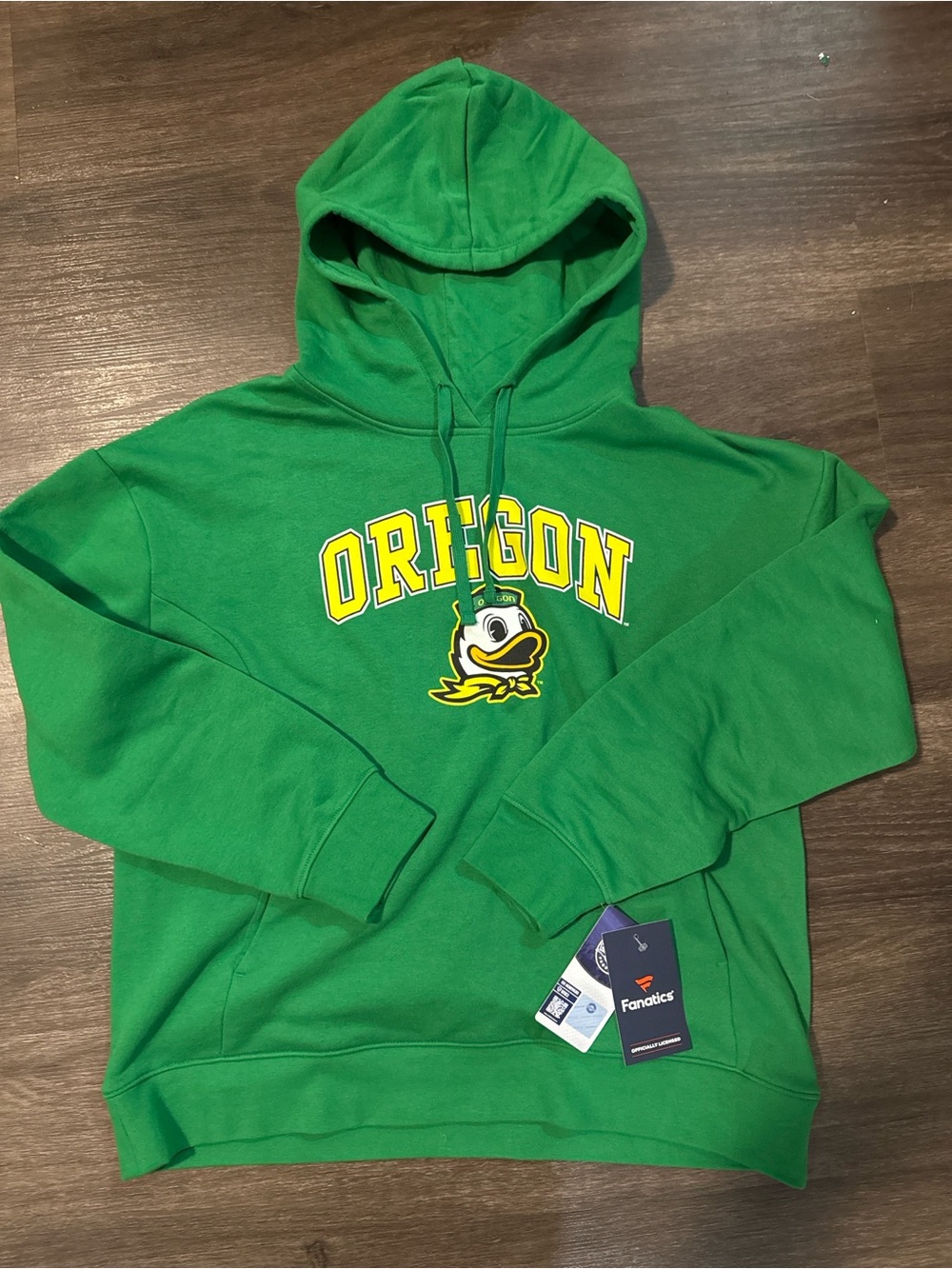 Fanatics Oregon Ducks Green Hoodie with Yellow Logo